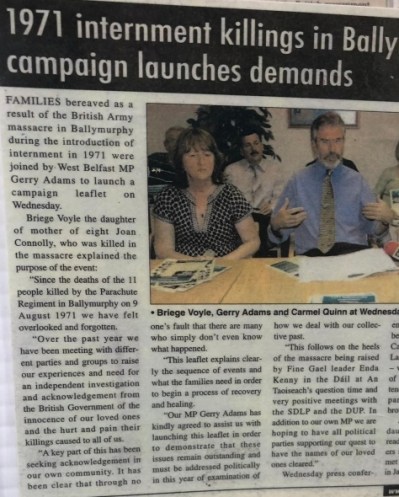 Ballymurphy Families seek the truth